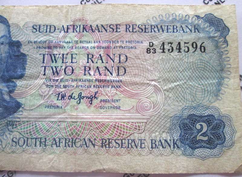 Two Rand Republic of South Africa Serial Nr D83 434596
