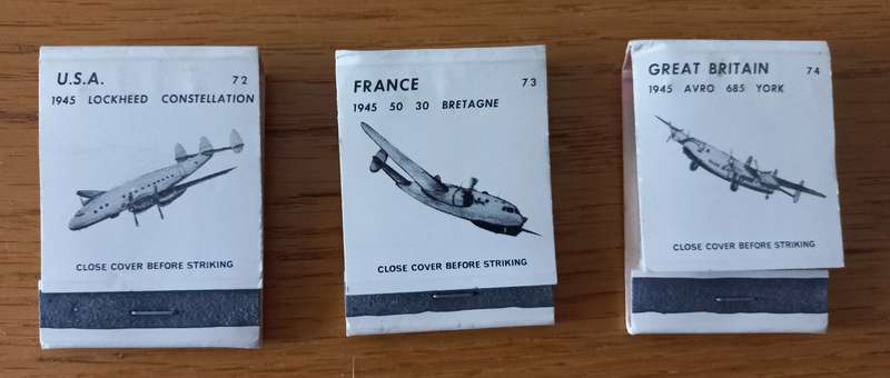 1945 COLLECTABLE AVIATION MATCHES