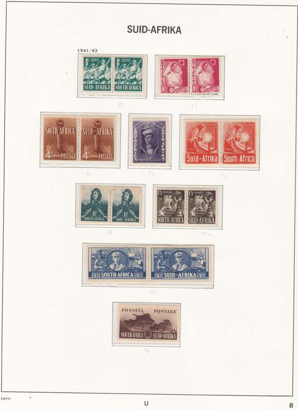SA Union Mint Stamp Set 1941-1943