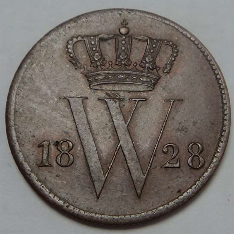 Netherlands 1 Cent 1828 (High Grade & Cat. Value)