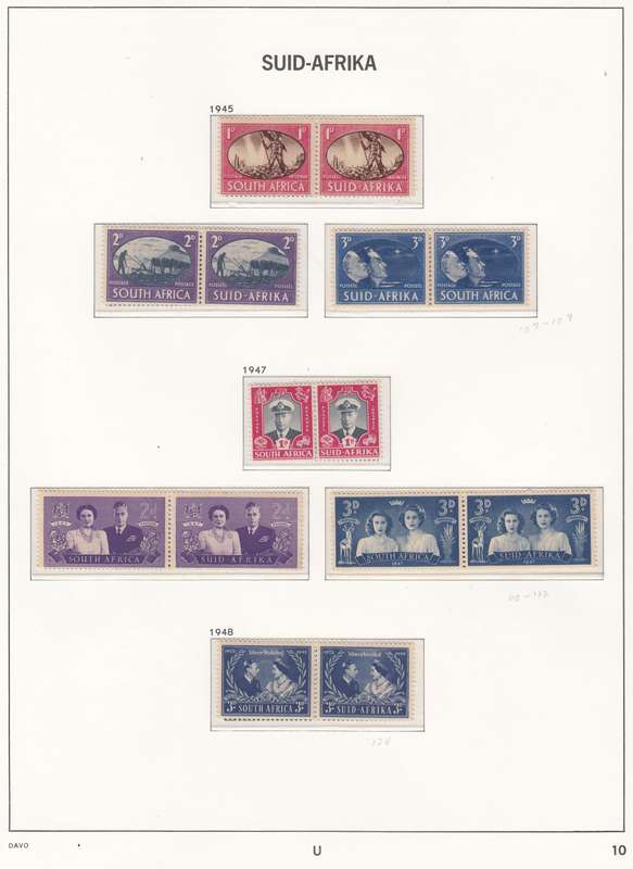 SA Union Mint Stamp Set 1945-1948