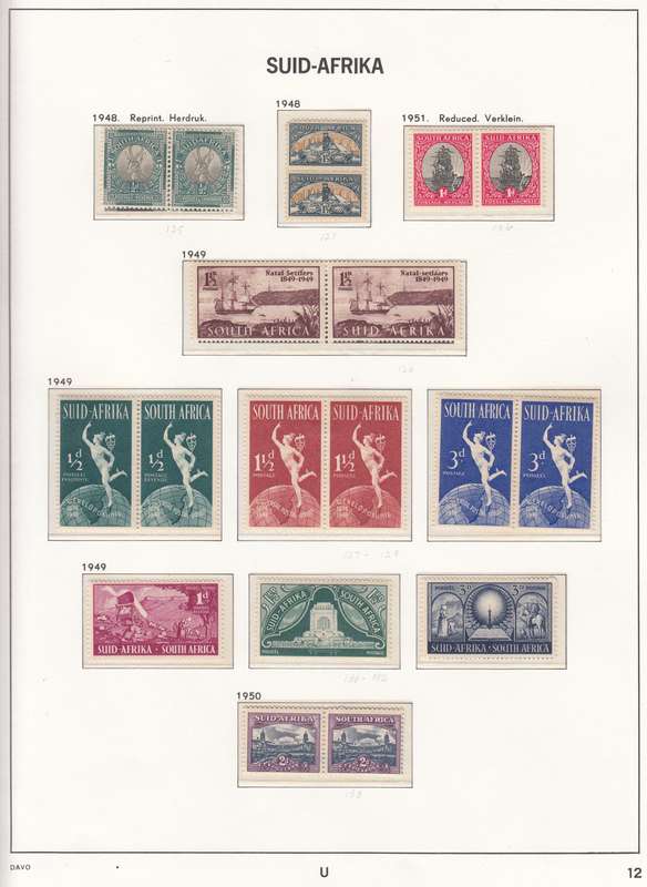 SA Union Mint Stamp Set 1948-1950