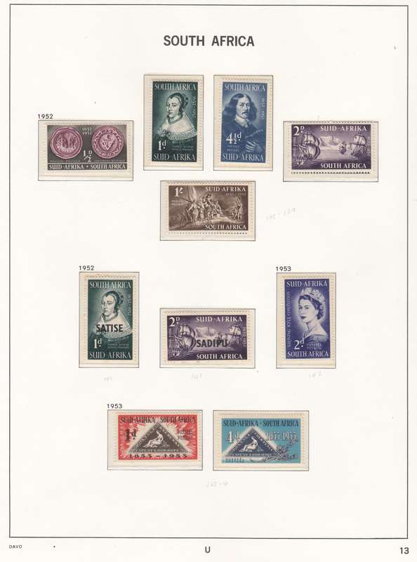 SA Union Mint Stamp Set 1952-1953