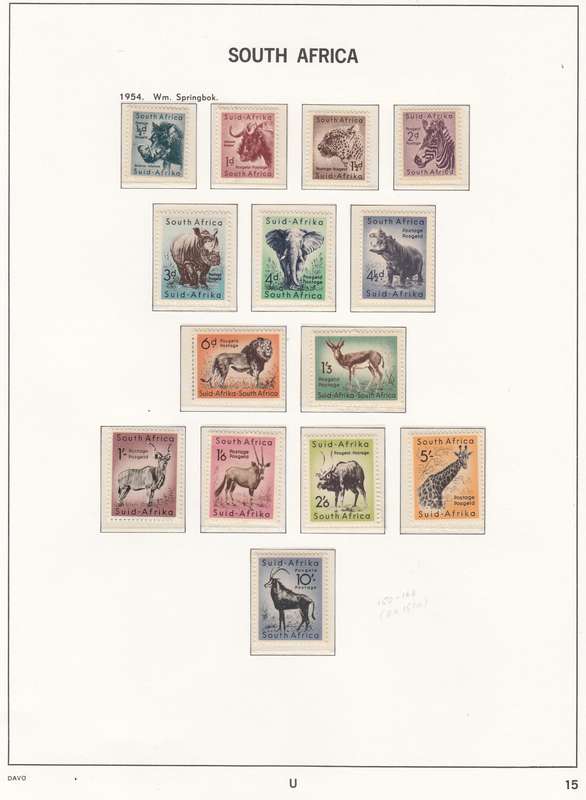 SA Union Mint Stamp Set 1954