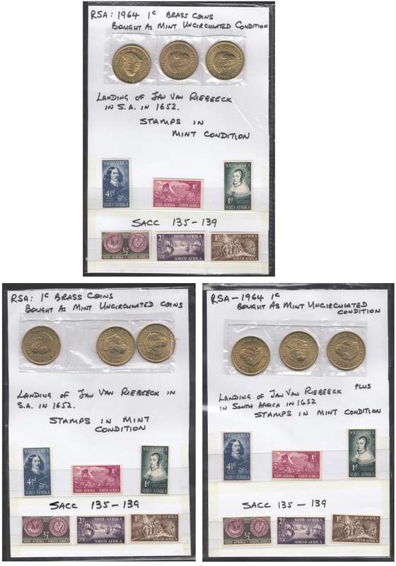 Three Collections of SA Mint Stamps & Coins