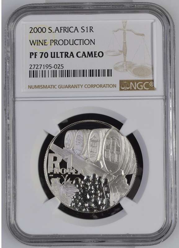 RSA Silver R1 2000 (Wine) NGC PF70 Ultra Cameo