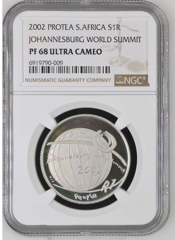 RSA Silver R1 2002 (JHB Summit) NGC PF68 Ultra Cameo