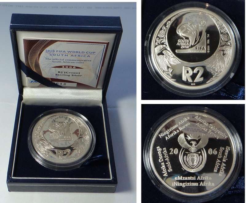 RSA: Silver Proof R2 Crown 2006 (FIFA World Cup)