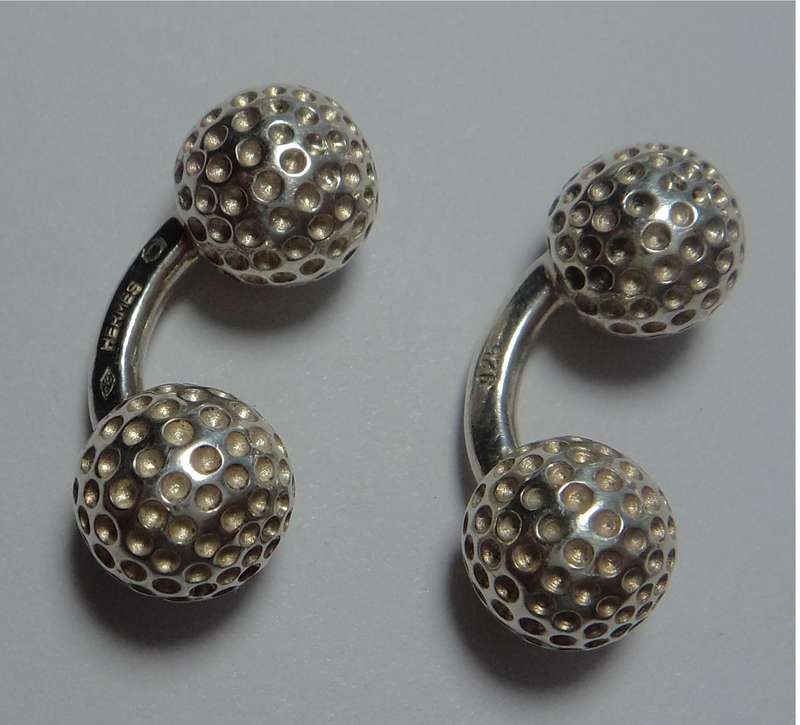 Hermes Sterling Silver Vintage Golf Ball Cufflinks valued at R12 000