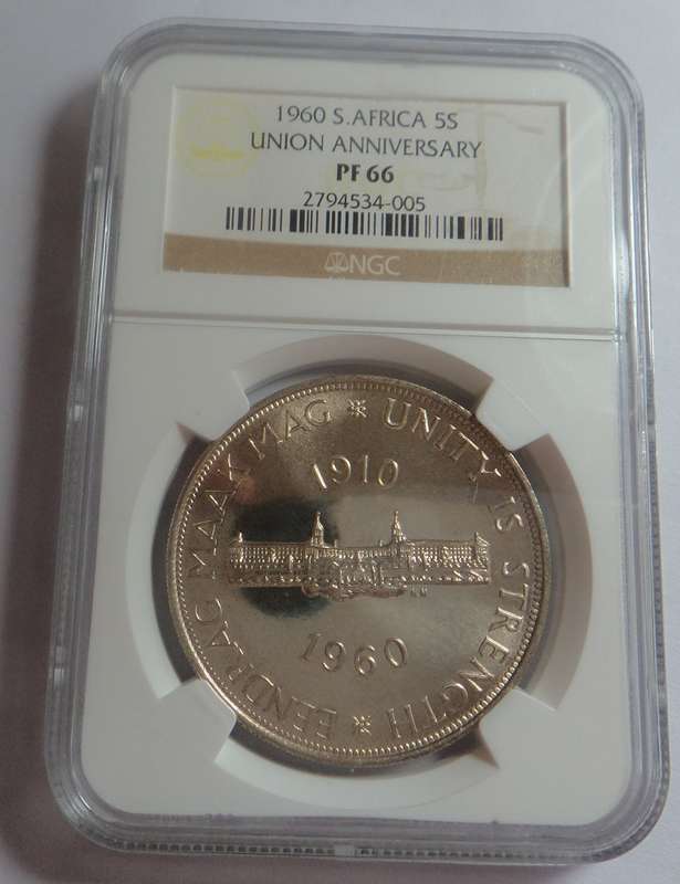 1960 SA Union Crown (5/-) NGC PF66
