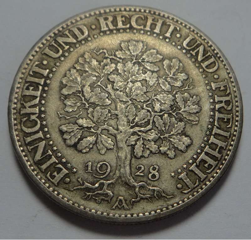 Germany: Weimar Republic, Silver 5-Reichsmarks 1928