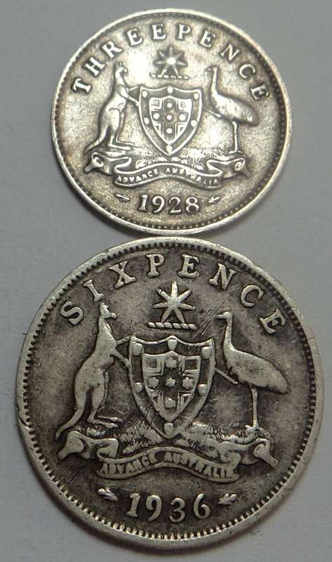 Australia: King George V Silver 3d and 6d