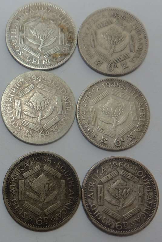 Union of South Africa Sixpence Collection