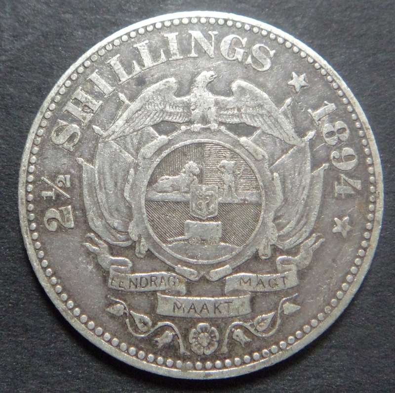 Paul Kruger ZAR Silver Half Crown of 1894