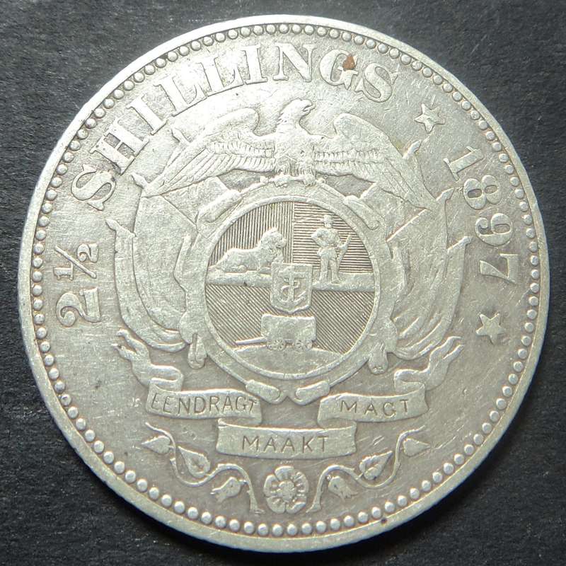 Paul Kruger ZAR Silver Half Crown of 1897