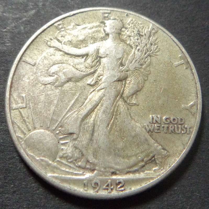 USA: Walking Liberty Silver Half Dollar of 1942