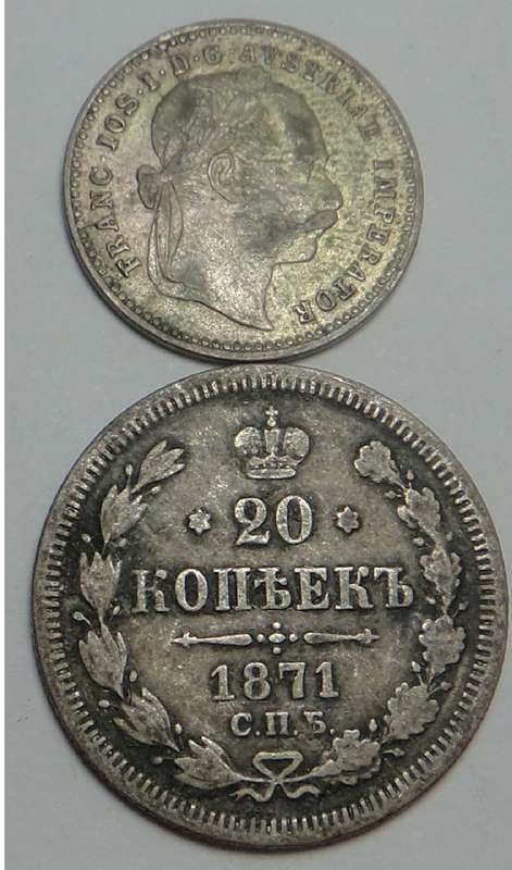 Two old Silver Coins of the 1870s