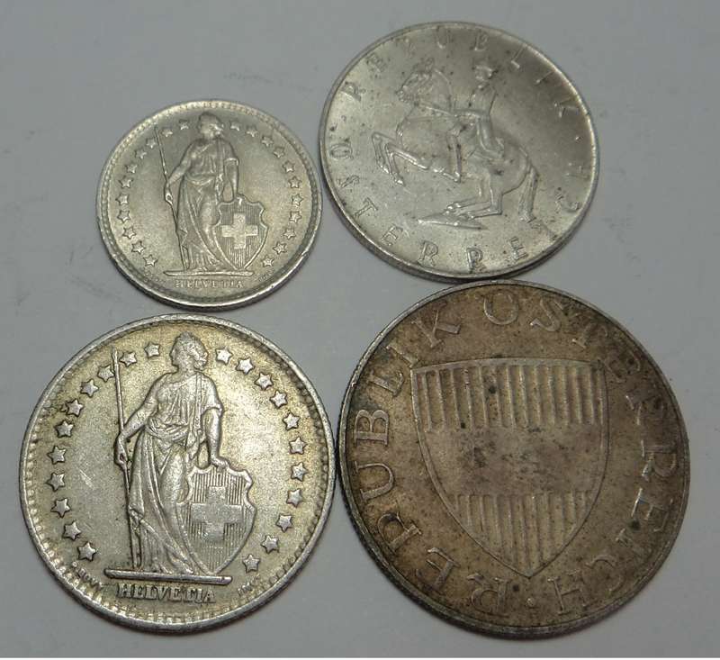 Two Silver Sets of Austria & Switzerland