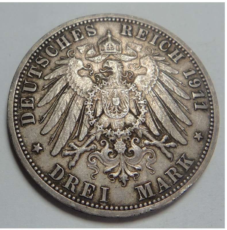 Imperial Germany 3-Mark of 1911