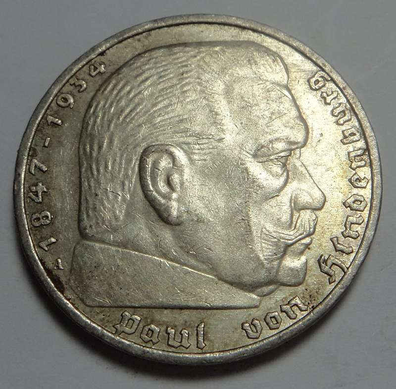 Germany (Hindenburg) 5-Reichsmark of 1936 (A)
