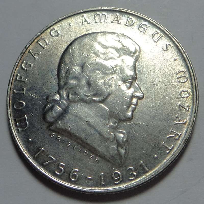 Austria (Amadeus Mozart) 2-Schilling of 1931