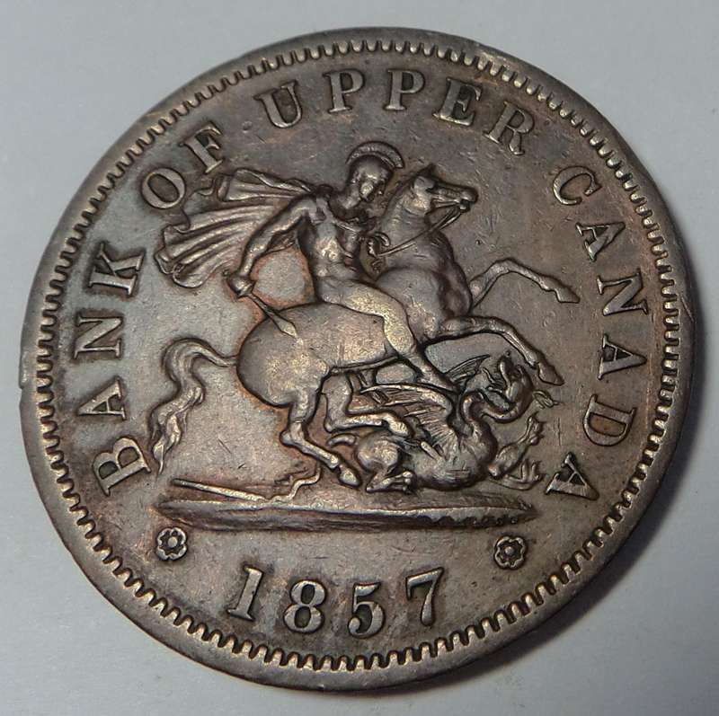 Bank of Upper Canada Penny Token 1857