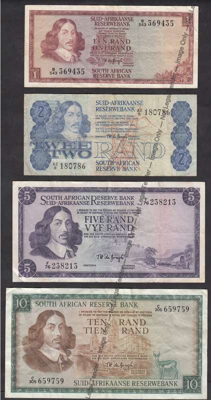 Set of Four T.W. de Jongh Notes of the 1960/70s