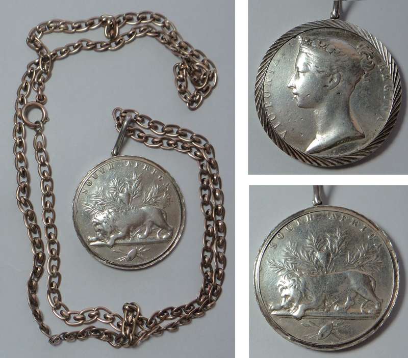 South African Medal (1877-1879) set in a Pendent with Chain