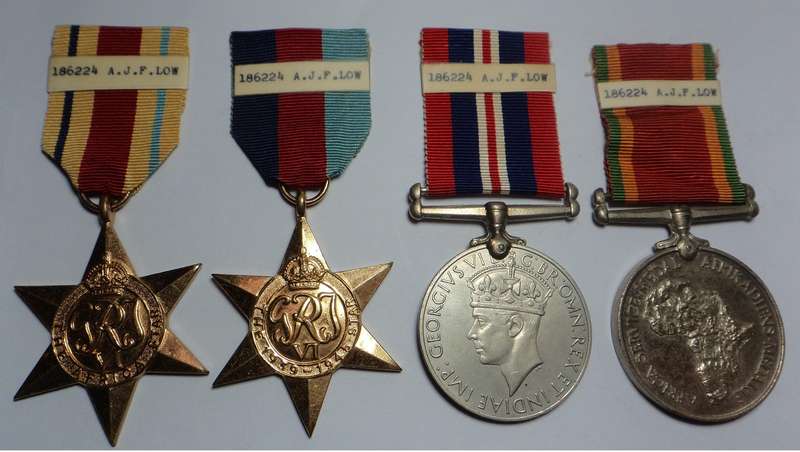 WW2 Medal Group to 186224 A.J.F. Low