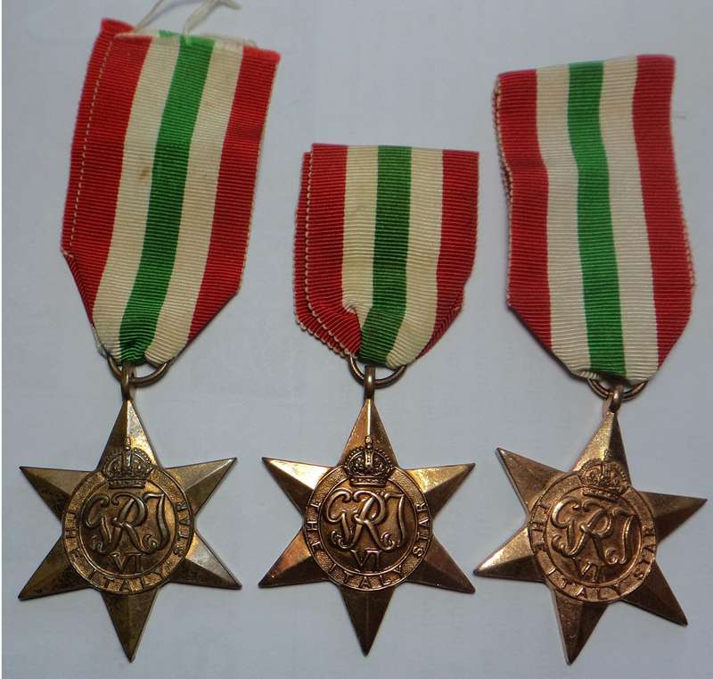 3 x WW2 Italy Stars to South Africans
