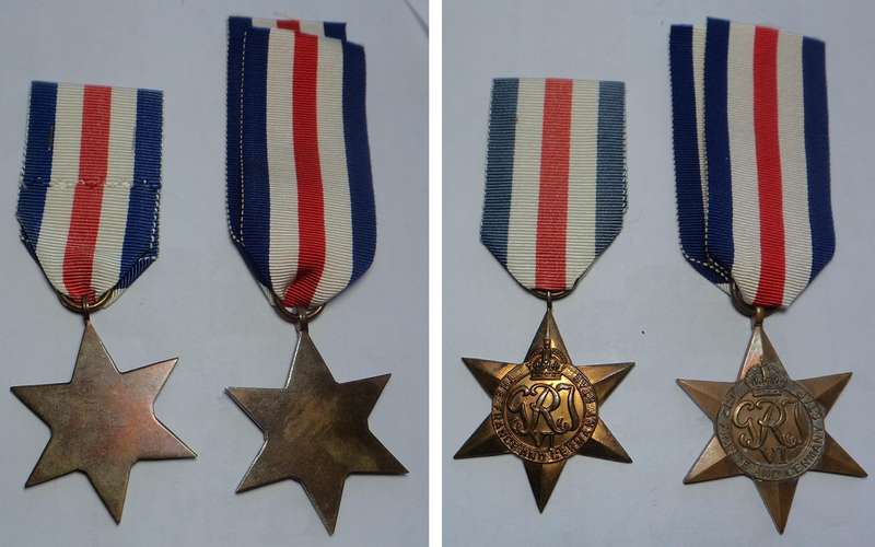 2 x WW2 France and Germany Star (unnamed)