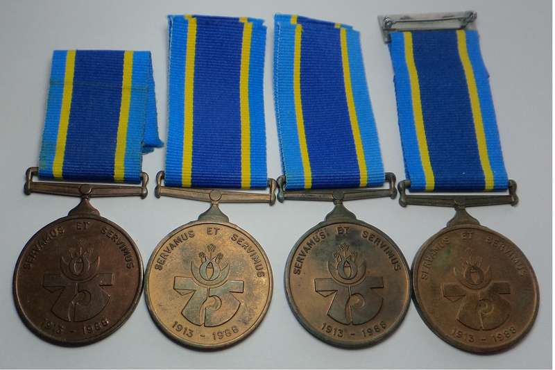 4 x SAP 1913-1988 75th anniversary Medals (all named)