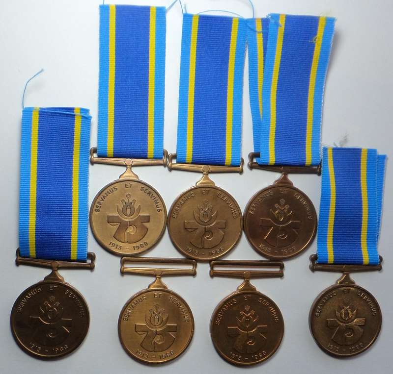 7 x SAP 1913-1988 75th anniversary Medals (all named)
