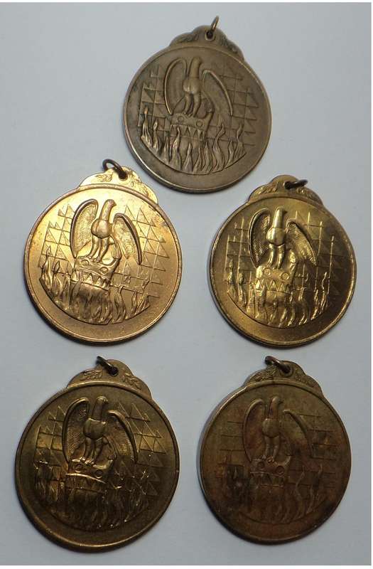 5 x Zimbabwe Independence Medals without Ribbons