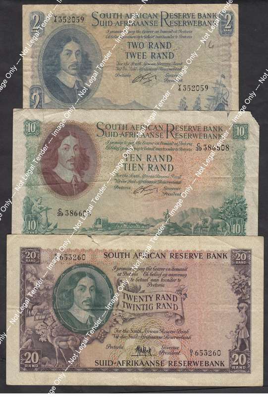 Old Banknote Set of South Africa (1961-1962)