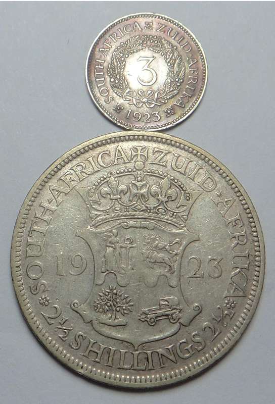 Union of SA Tickey & Half Crown of 1923