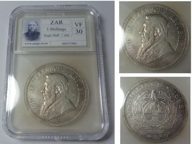 Paul Kruger ZAR Crown (Single Shaft) 1892. Sangs VF30