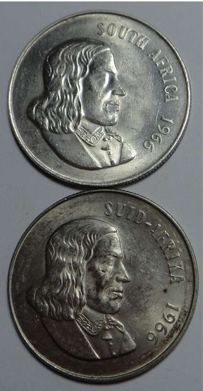 RSA: Afr. & Eng. Silver R1s of 1966
