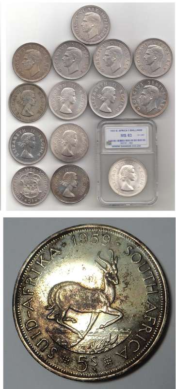 Union of SA: Complete Crown Set (including 1959)