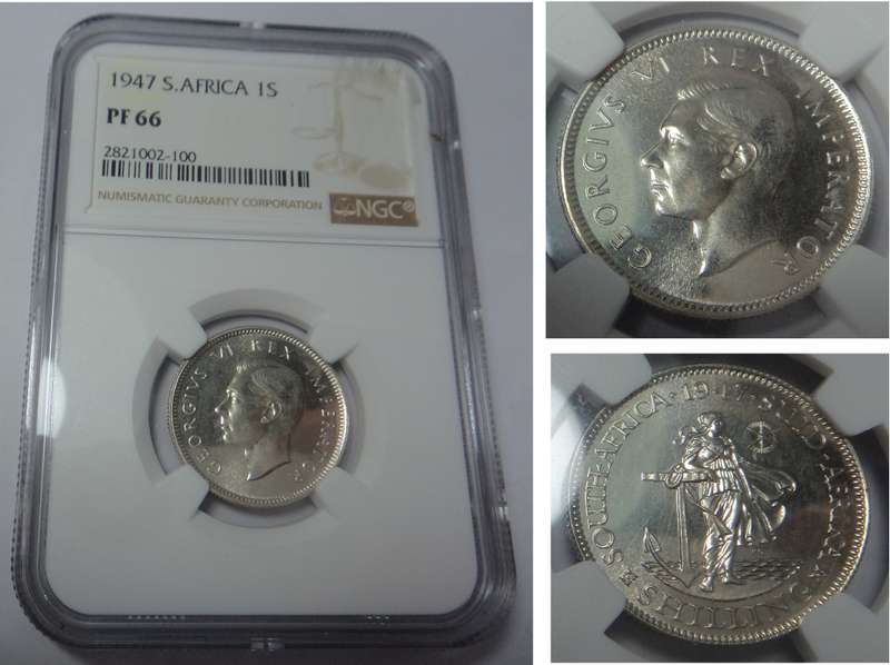 Union of SA Shilling 1947: NGC PF66