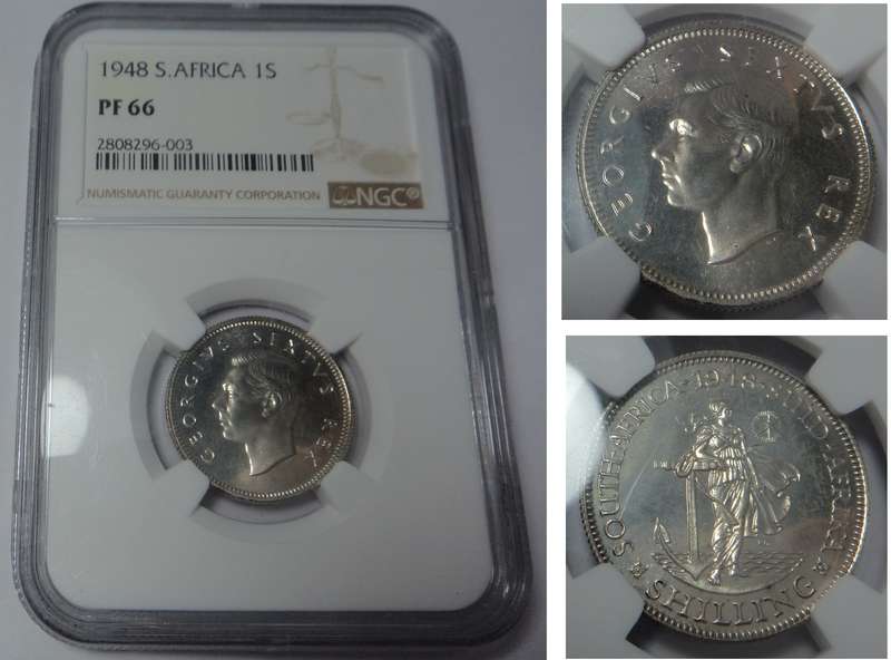 Union of SA Shilling 1948: NGC PF66