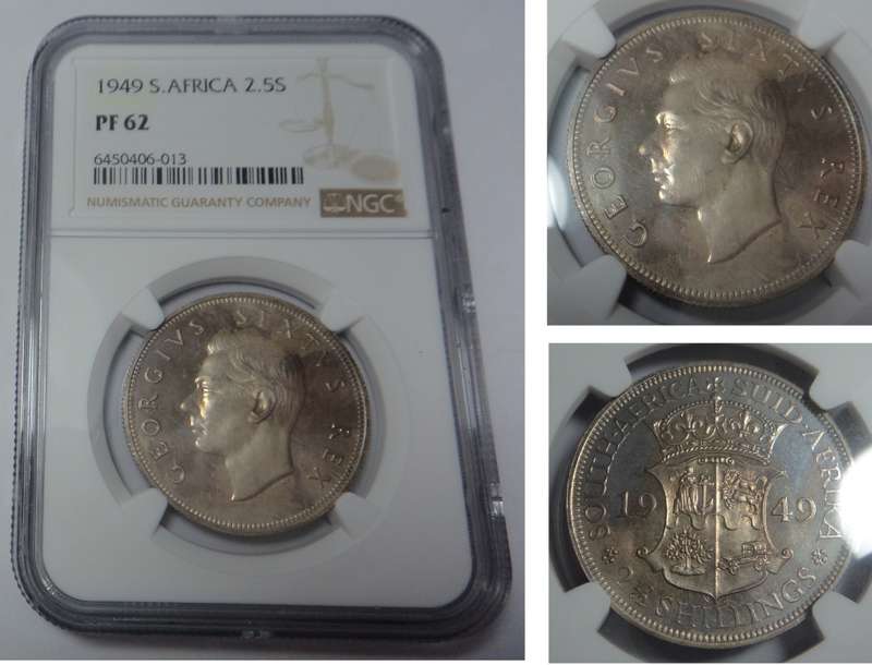 Union of SA Half-Crown 1949: NGC PF62 (2 available)