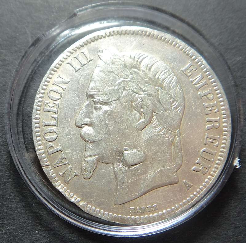 France, Napoleon III Silver 5-Francs 1867