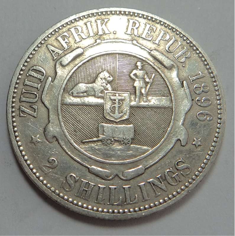 1896 Paul Kruger ZAR 2-Shillings