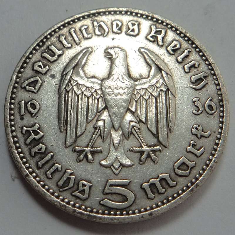Deutsches Reich: Silver 5-Reichsmark 1936