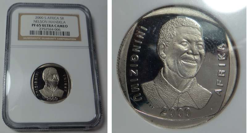 Nelson Mandela R5 of 2000: NGC PF 65 Ultra Cameo