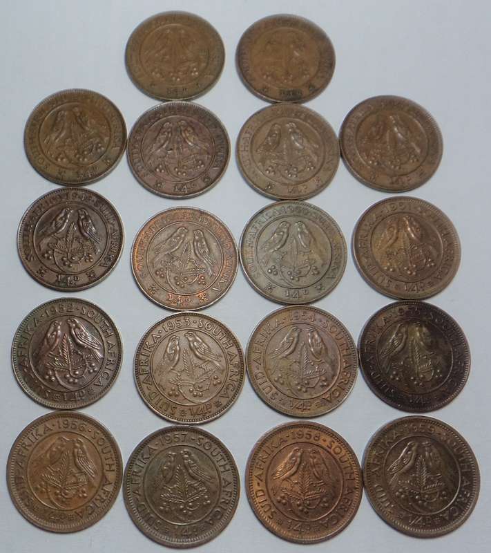 Union of SA: Collection of Farthings (1942-1959) 4 collections available