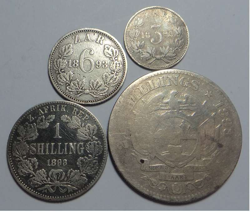 Paul Kruger ZAR: Partial Coin Set of 1893