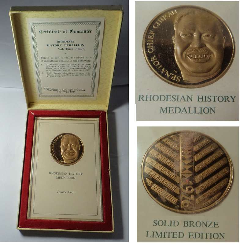 Rhodesia: Rhodesian History Medallion Volume 4: Senator Chief Chirau