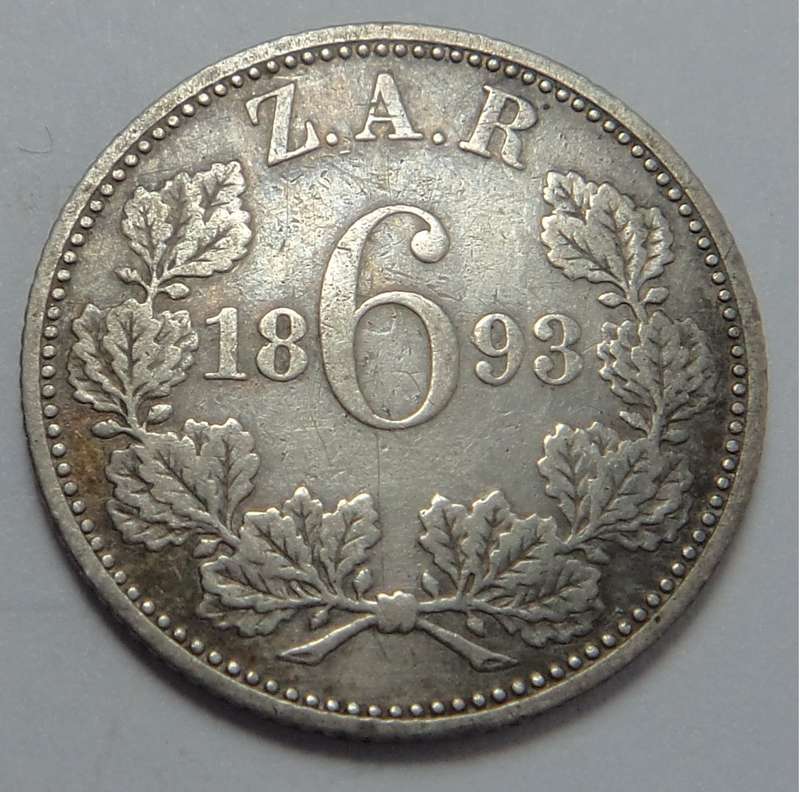 Paul Kruger ZAR Sixpence (6d) of 1893